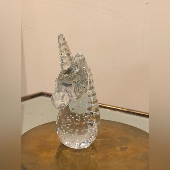 Glass Unicorn Figure Statue Magical Mythical Paperweight Decor - Picture 4 of 7
